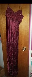 Burgundy strap dress
